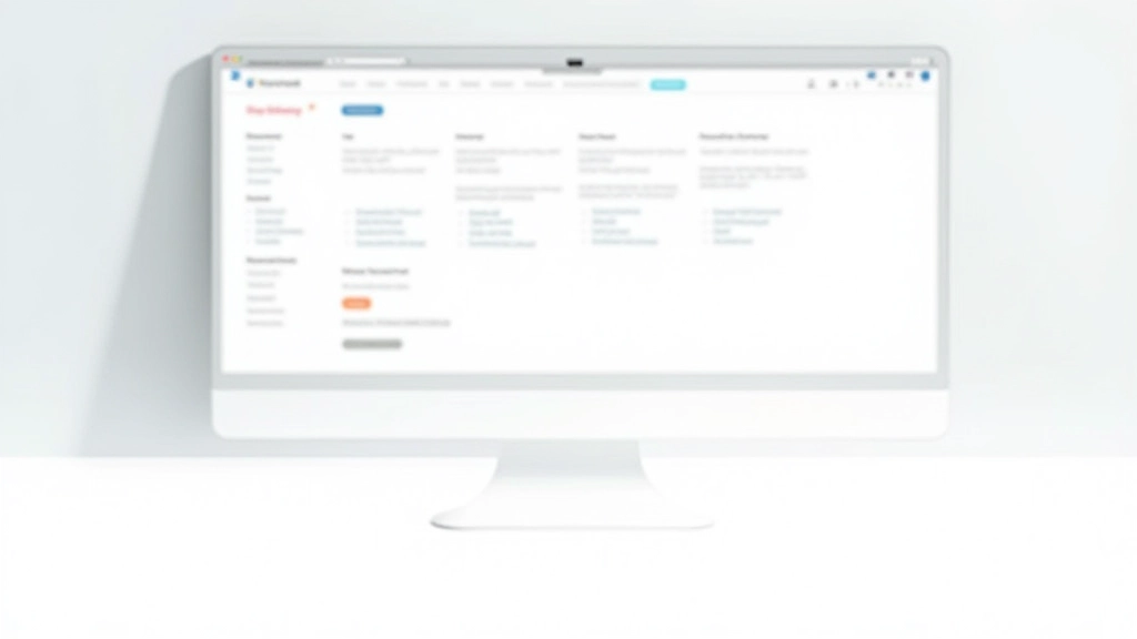Desktop-Ansicht einer Website mit strukturierter Fußzeile, mehrspaltiges Layout mit kategorisierten Links