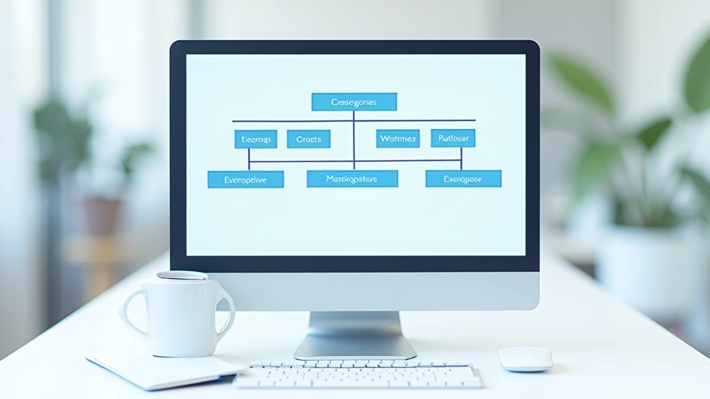 Visualisierung einer hierarchischen Link-Struktur, mit Hauptkategorien und Unterkategorien dargestellt