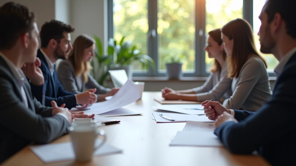 Team-Besprechung zur Footer-Gestaltung mit Wireframes und Design-Skizzen