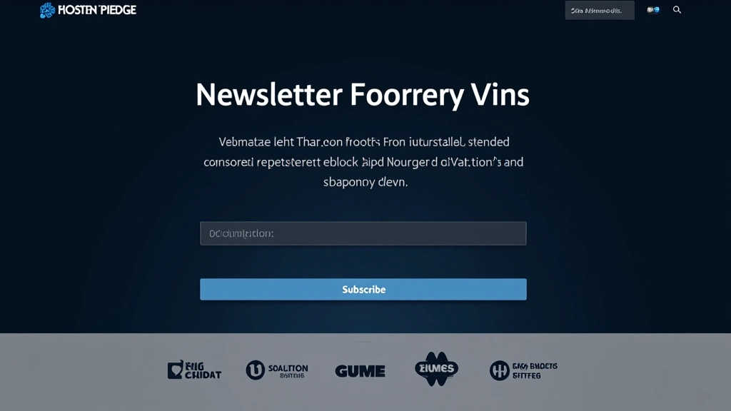 Beispiel eines Newsletter-Bereichs mit Überschrift, Beschreibungstext, Input-Feld und Absende-Button auf dunklem Hintergrund